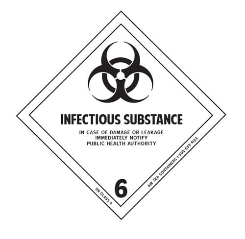 3-pack "Infectious Substance" 4-inch Vinyl DOT Stickers Decals 