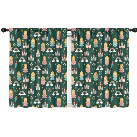 Blackout Kids Curtains,Princess Castle Star Pattern Childrens Insulated Curtains Set Of 2,Bedroom Essentials,Toddler Room Decor 42"x54"