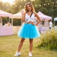 thumbnail image 2 of EANJE Fashion Ballet Skirt For Women Pleated Gauze Short Skirt Adult Dancing Skirt Tutu Skirts Sky Blue One Size, 2 of 6