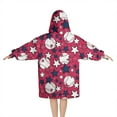 thumbnail image 2 of Red Baseballs and Stars Pattern Blanket Hoodies for Kids 6-13YR Oversize Wearable Blanket Hoodies for Boys Girls Teens, 2 of 7