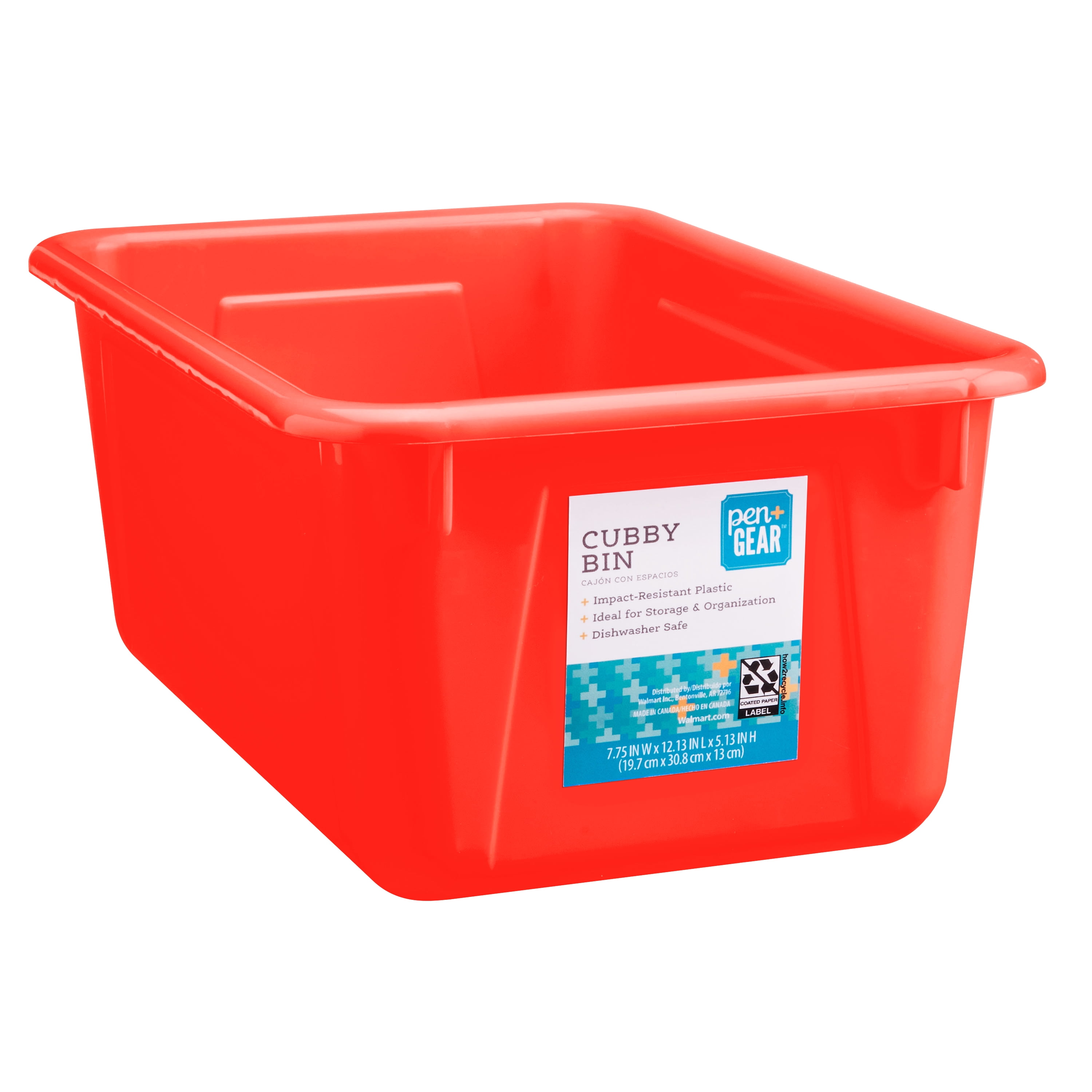 Pen+Gear Plastic Small Cubby Bin for Kids, Just Red, 5Pack Walmart