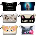 thumbnail image 2 of Jom Tokoy-bolsa organizadora de cosméticos para mujer, neceser negro puro con estampado de gato bonito, bolsa de maquillaje de marca a la moda LIUWENJING unisex, 2 of 2