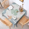 thumbnail image 2 of Blue Boho Abstract and Plant Pattern Square Tablecloth,Waterproof Square Table Cover,Wipeable Spillproof Washable Table Cover for Home Kitchen Party Decor 42"X42"(107x107cm), 2 of 6