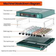 Automatic Egg Incubator,Egg Digital Poultry Hatcher Machine ith Automatic Egg Turning, Temperature & Humidity Control, Efficient LED Lighting for Chicken Geese Ducks Pigeons Quails