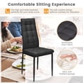 thumbnail image 3 of Demi Bonn Set of 4 Fabric Dining Chairs Set with Upholstered Cushion and High Back, Black, 3 of 7