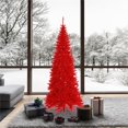 thumbnail image 2 of Vickerman 90" Plastic Fir Slim Unlit Artificial Christmas Tree in Red, 2 of 3