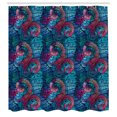 thumbnail image 3 of Ambesonne Colorful Shower Curtain, Mosaic Shell Swirls, 69"Wx84"L, Pale Blue and Lilac Pink, 3 of 5