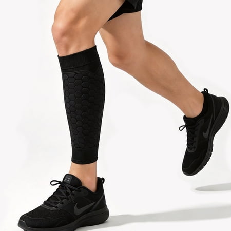 Unbranded EVA Honeycomb Soccer Shin Guard Sleeves Anti-Slip Compression, Breathable, 1 Pair, L