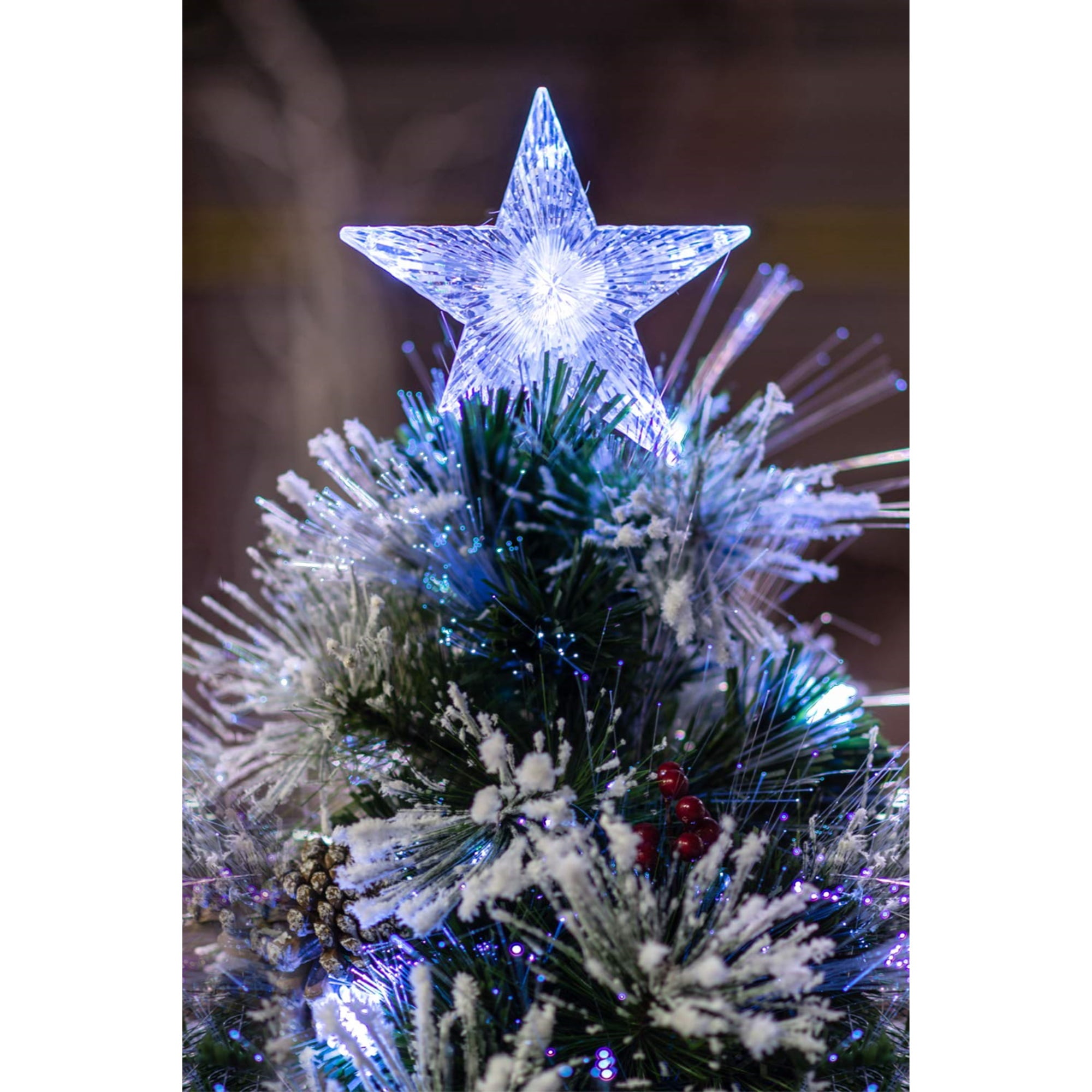 Hi-Line Gift Ltd. Christmas Tree Fiber Optic Green with Cones & Berries