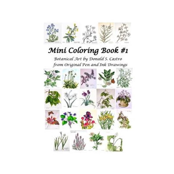 Pre-Owned Mini Botanical Art Coloring Book : Pen & Ink Drawings