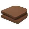 thumbnail image 4 of YEERSWAG Chair Cushions 17x16x2 Inch, 2-Pack Dining & Patio Seat Cushions with Ties, Water-Resistant Indoor Outdoor Use (Khaki/Coffee), 4 of 12