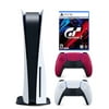 Sony Playstation 5 Disc Version (PS5 Disc) with Extra Red Controller and Gran Turismo 7 Launch Edition Bundle