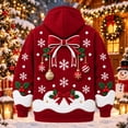 thumbnail image 5 of CAIVO Men Women Unisex Christmas Pet Pouch Hoodie Snowman Sweatshirt with Pocket for Dogs Cats With Zipper Pockets For Holiday Party Tops, 5 of 6