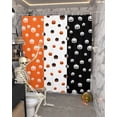 thumbnail image 5 of Halloween Pumpkins Shower Curtain Set ，Waterproof Fabric Shower Curtains Black White Orange Stripes Shower Curtains for Bathroom,Bathroom Decor 60"x72", 5 of 6