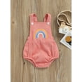 thumbnail image 2 of Newborn Baby Rainbow Bodysuit Buttons Suspender Straps Backless Romper Jumpsuit, 2 of 9