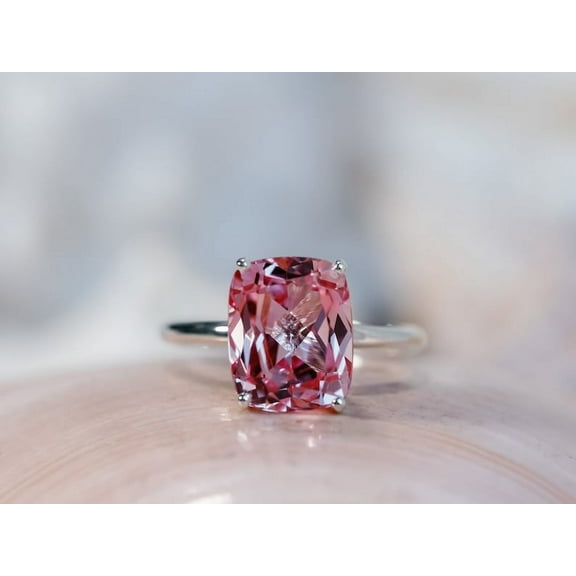 Natural Pink Sapphire 925 Sterling Silver Ring,Engagemant Ring, Birthstone Rings for Women, Gift For Her