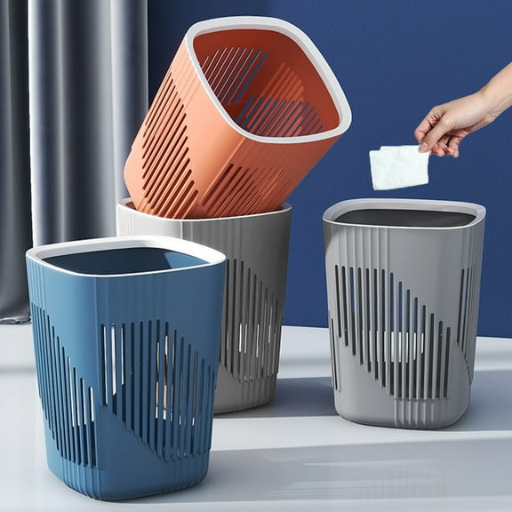 Kitchen Trash Can, Step-On Garbage Can with Lid, Tall Kitchen & Bathroom Trash Can, Small Office Waste Bin, Orange - Xuniizn
