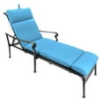 thumbnail image 4 of Jordan Manufacturing 74" x 22" Celosia Ice Blue Crosshatch Rectangular Outdoor Chaise Lounge Cushion with Ties and Hanger Loop, 4 of 13