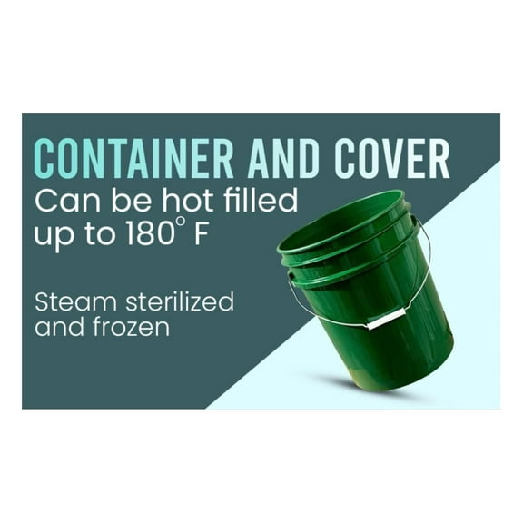 Drevy 5 Gallon Food Grade BPA Container Dark Green Bucket with Screw On Black Lid