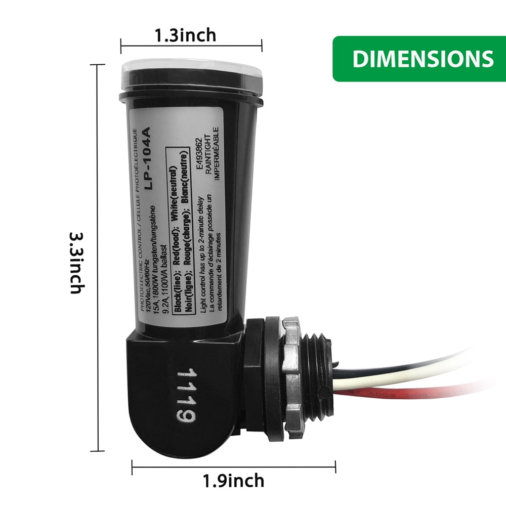 GBAYSA 4Pack Photoelectric Sensor Conduit Photocell Light Sensor Swivel Photo Control Switch