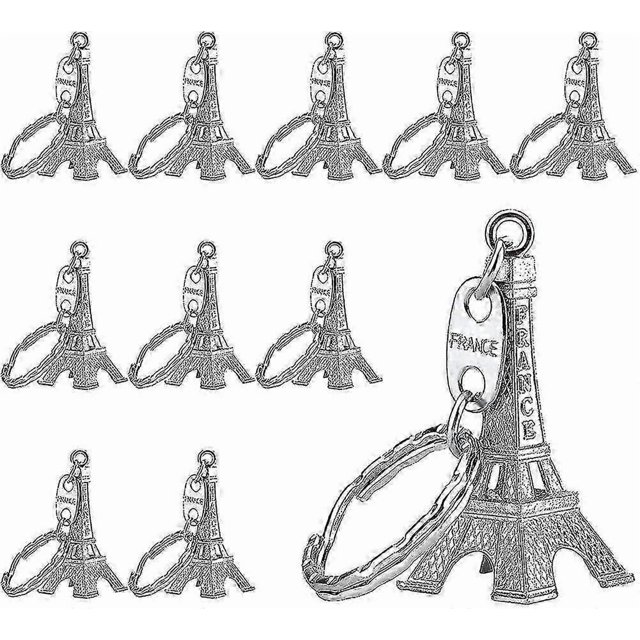 Key Ring 15 Pieces Eiffel Tower Keyring Retro Adornment French Souvenirs