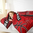 thumbnail image 5 of Feelyou Basketball Game Player Bedding Comforter Set for Kid, Cartoon Ball Print Twin Comforter Sets, Stripes Abstract Maroon Reversible Bedding Set, Luxury Bedroom Decor, 2 Pieces, 5 of 9