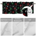 thumbnail image 2 of Kitchen Valances for Window, Christmas Red Green Paws Texture Light Filtering Rod Pocket Valance Curtain, Winter Snowflake on Black &nbsp;Short Curtains Window Topper for Bedroom Living Room 60x18in, 2 of 9