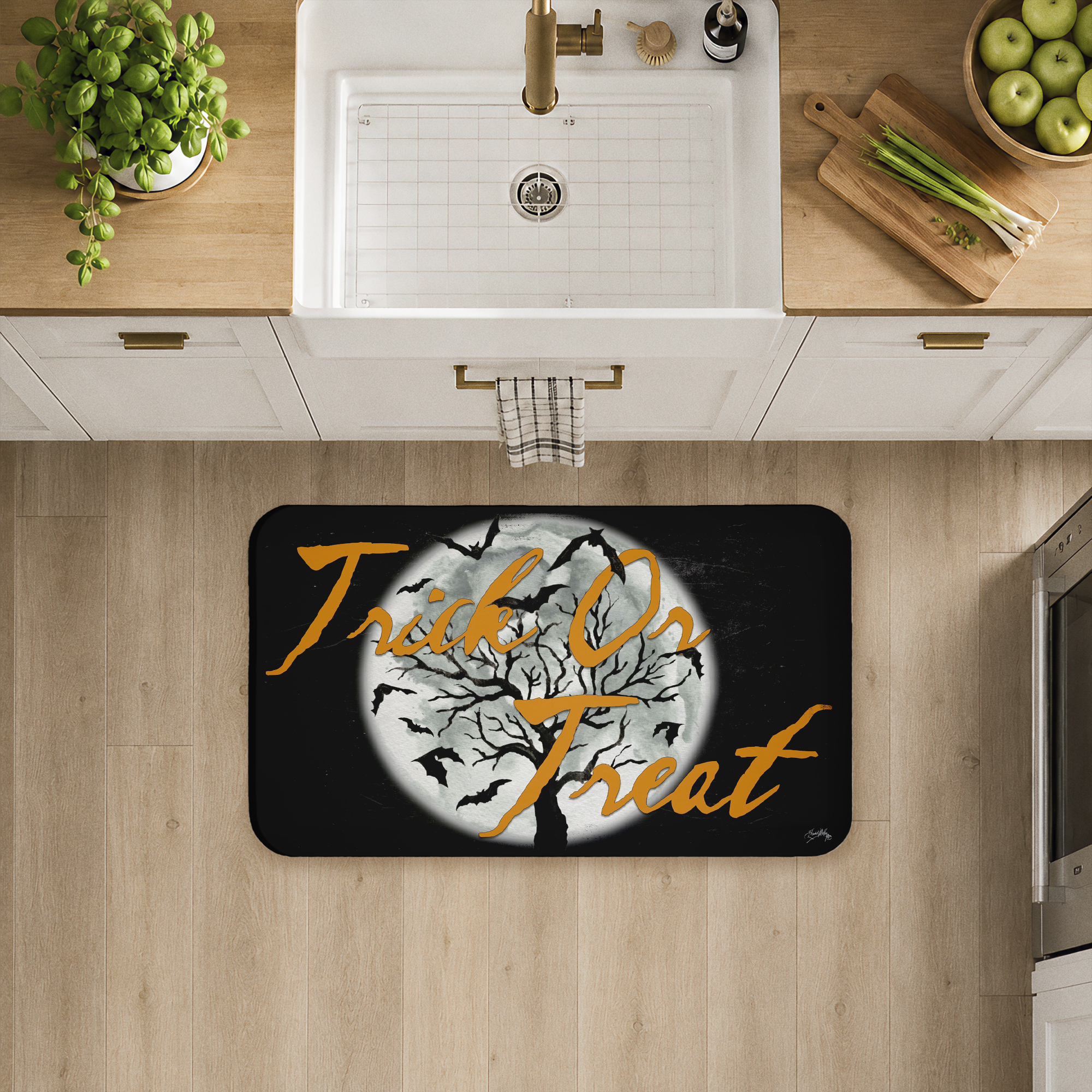 Stupell Industries Trick Or Treat Halloween Night Printed Anti-Fatigue Floor Mat, design by Elizabeth Medley