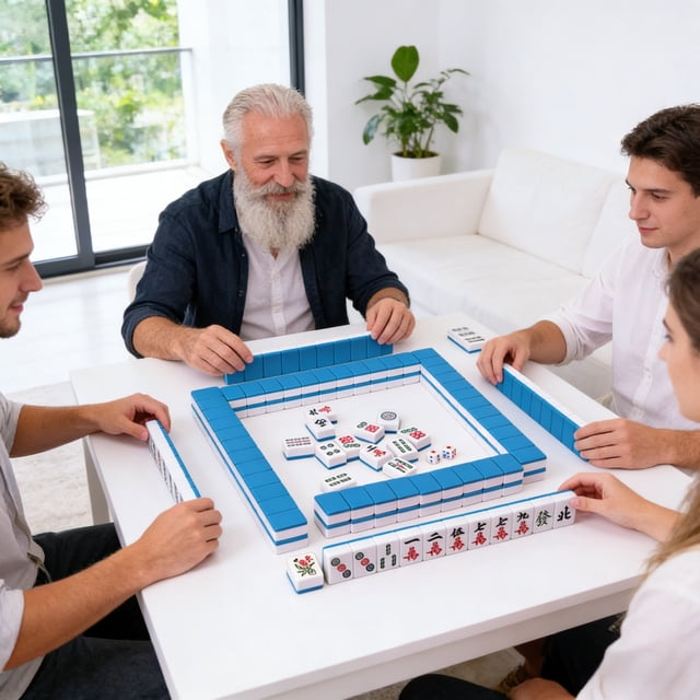 Classic Mahjong With Complete Tiles And For Family Game Night And Skill Development