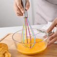 thumbnail image 4 of Manual egg beater stainless steel egg beater household mini baking egg beater silicone cream whisk10 inch five colors, 4 of 5