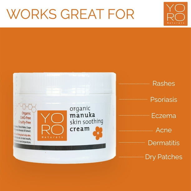 YoRo Naturals, Organic Manuka Skin Soothing Cream, Relief from Eczema