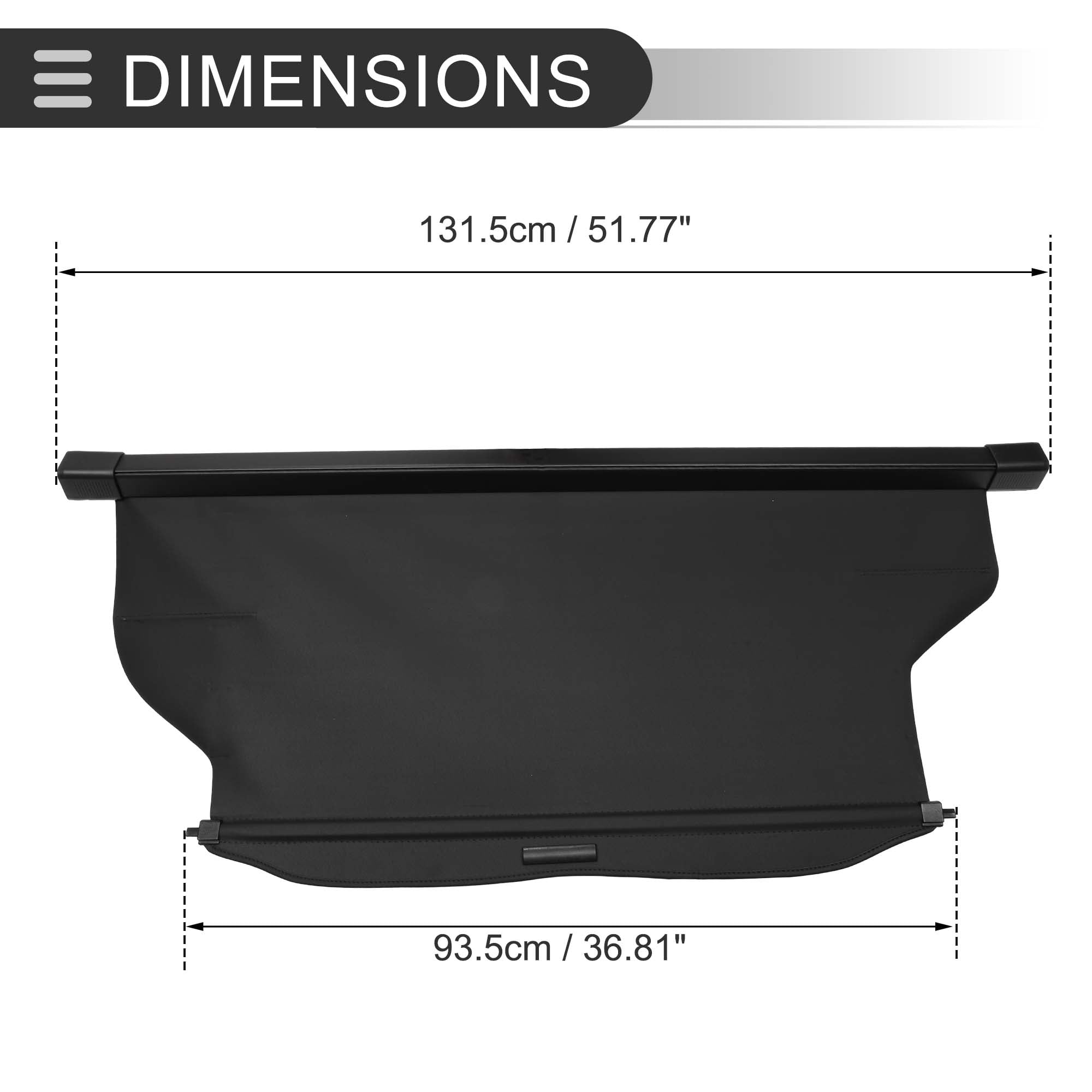 Unique Bargains Retractable Cargo Cover for Dodge Rear Parcel Shelf Shield Shade Black