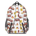 thumbnail image 3 of Fireman and Shield White Pattern Cute School Backpack Bag with Padded Back and Adjustable Shoulder Straps 16.9 X 12.6 X 5.9 Inches, 3 of 5