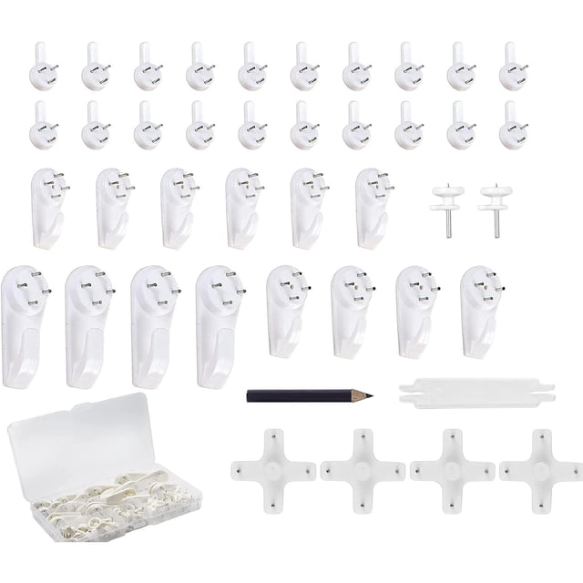 43 Pcs Ganchos de Pared Ganchos Invisibles para Colgar en La Pared de Uñas Ganchos de Pared Sin Marcas Traceless Photo Hook para Cuadros Colgadores de Marcos de Fotos Ganchos de Plástico de Pared Dura