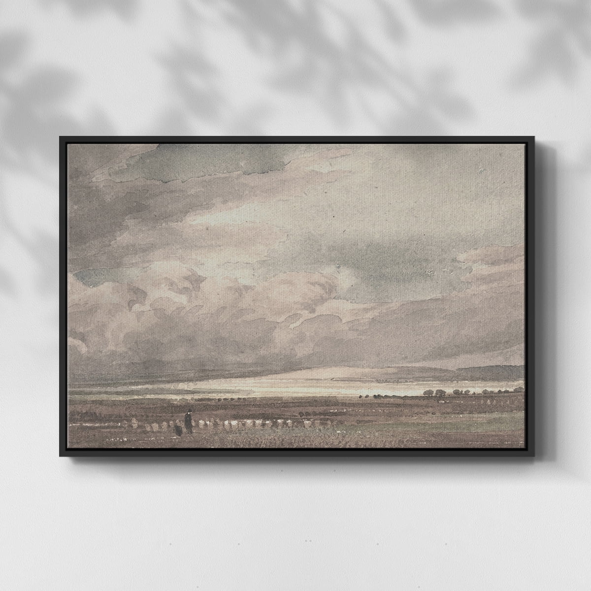 Vintage Landscape-MVII By Wexford Home Framed in Black Wood Gallery Wrapped Canvas 27 in. x 41 in.