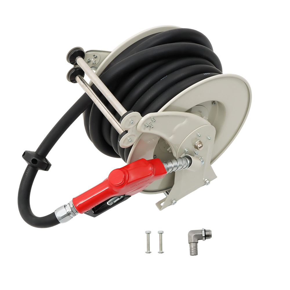 LABLT 1"x50' Retractable Diesel Hose Reel Fuel Hose Reel With Fueling Nozzle