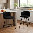 thumbnail image 2 of Set of 2 Upholstered Counter Height Barstools with Full Back and Metal Legs Modern Chairs for Kitchen Island, 2 of 11