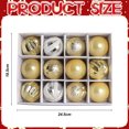 thumbnail image 2 of 1 caja de 12 bolas decorativas navideñas Juego de bolas navideñas con forma de bola de plástico enchapada de 6 cm, 2 of 5