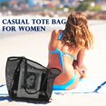 thumbnail image 3 of Mesh Beach Bag, Extra Large Beach Tote with Zipper Pocket Pool Bag for Cruise/Swim/Vacation Essentials, 3 of 7