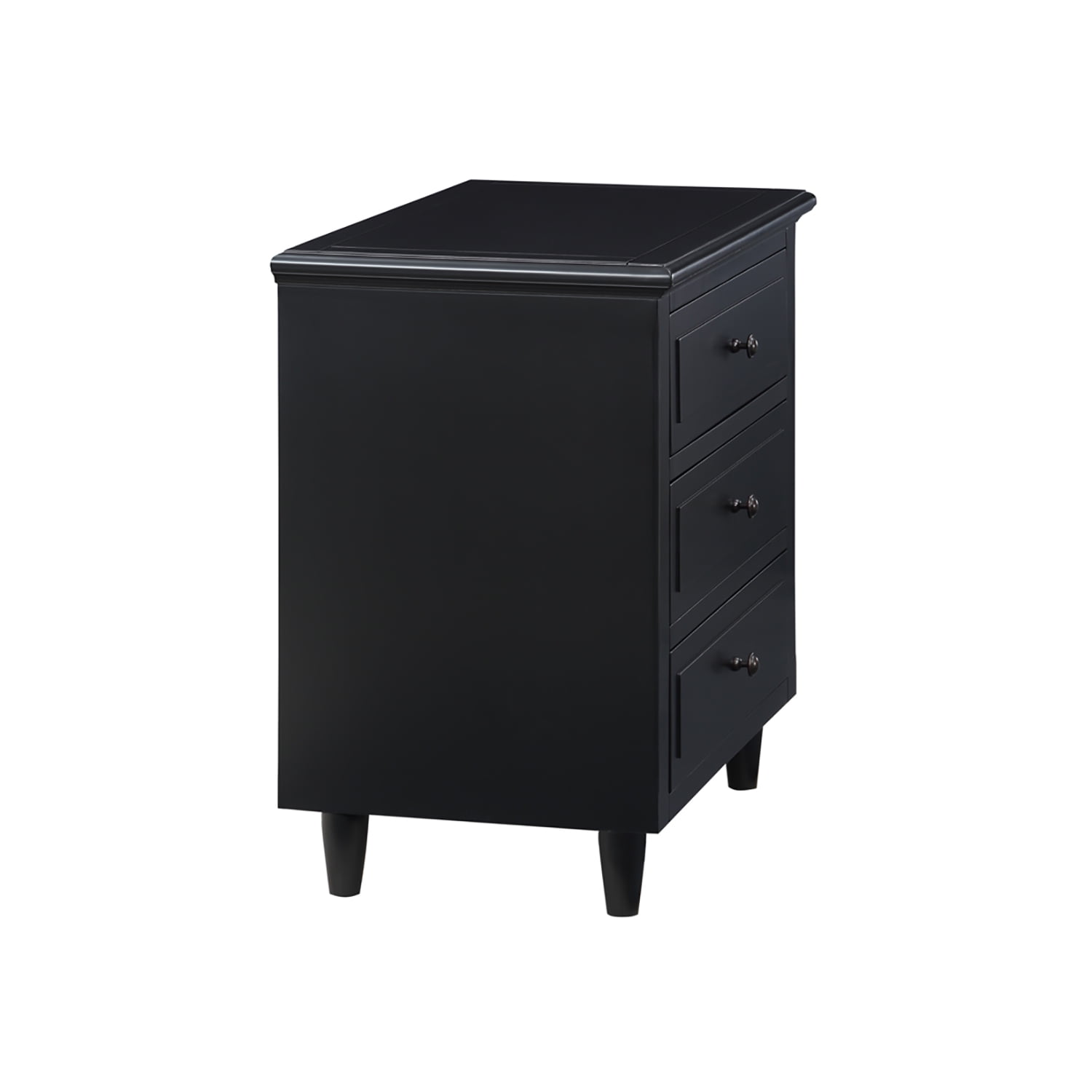 Kadyn Night Stand, Pine Bedside Cabinet with 3-Drawer, Modern Wood Nightstand for Bedroom, Black Kadyn Night Stand, Pine Bedside Cabinet with 3-Drawer, Modern Wood Nightstand for Bedroom, Black