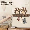 thumbnail image 3 of Soporte para llaves de pared de granja, colgador decorativo para correa de perro montado en la pared y perchero con 5 ganchos únicos 3D de garra de perro, organizador de accesorios para perros, 3 of 6