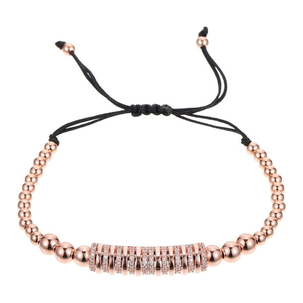 1 UNID Ajustable Cadena de muñeca Cuentas de cobre creativas Pulsera Decoración de la mano novedosa