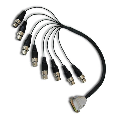 DB25 to 8 Channel 1/4 TRS Male Analog Audio Cable