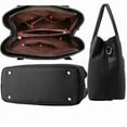 thumbnail image 4 of Women’s Large PU Leather Tote Handbag with Removable Shoulder Strap, Roomy Satchel Purse with Multiple Pockets for Work & Travel, 11.8×5.1×8.3 inches(Gray), 4 of 5