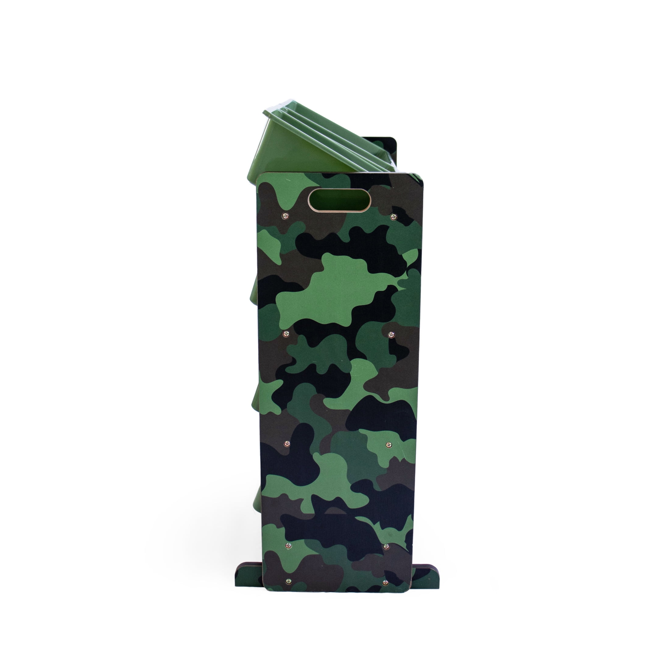 Humble Crew Toy Storage Organizer with 12 Plastic Storage Bins, Army Green Camo