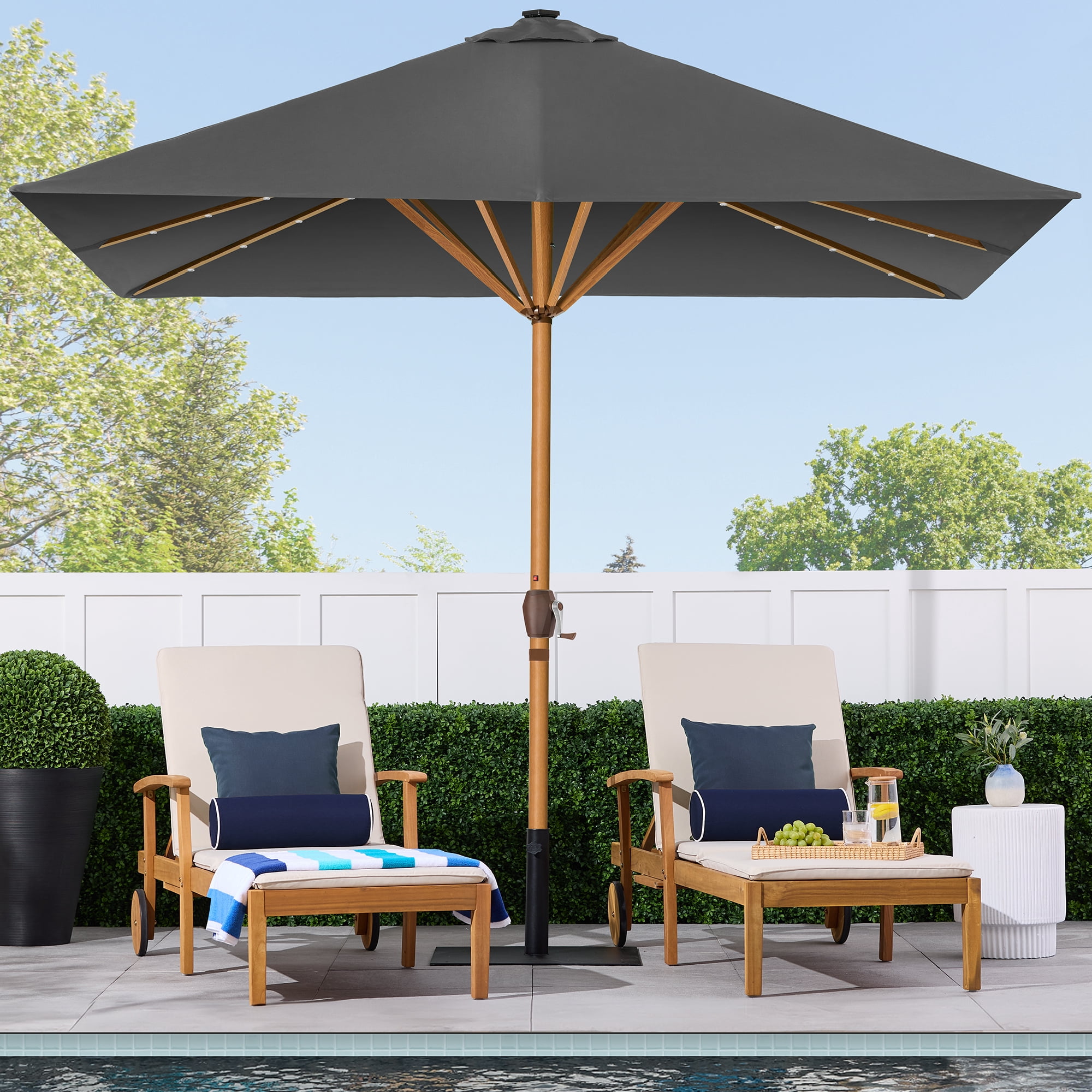 caribbean blue patio umbrella 9ft with Base and Remote Control, or restaurant Filson Rugged Twill Drawstring LWS52026B10135 Accessory size:MEDIUM