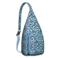 thumbnail image 1 of Penguin Print Sling Backpack - Emperor Penguin & Snow Pattern Shoulder Bag, Water-Resistant Travel Pack for Women & Men, 1 of 4