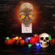 thumbnail image 3 of Skull Night Light Gothic Candles Lamp Decor Candle Lanterns Gifts Led Light Up Halloween Candle Lantern Human Skull Handmade Light Bar Decor, 3 of 5