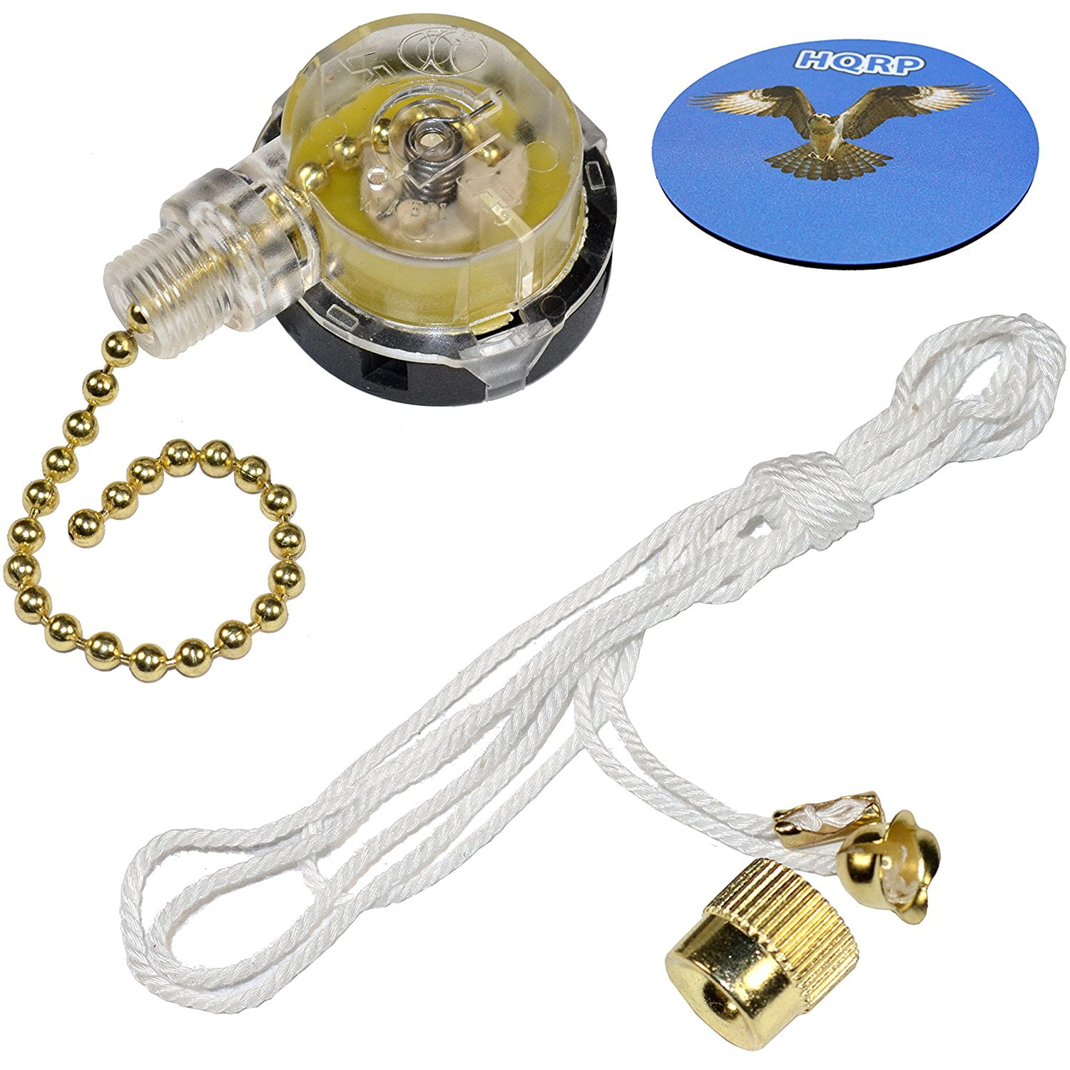 HQRP Switch 3-Speed Pull Chain Control Ceiling Fan for Harbor Breeze Ceiling Fan + HQRP Coaster