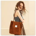 thumbnail image 3 of Corduroy Totes Bag, FITDON Shoulder Handbags Big Capacity Shopping Bag for Women Girls, 3 of 15